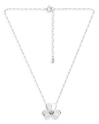 Aqua Flower Pendant Necklace, 16 - Exclusive