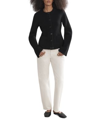 Cooper Wool Blend Crewneck Cardigan Sweater