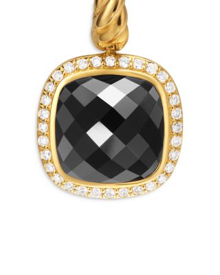Albion&reg; Drop Earrings in 18K Yellow Gold with Black Onyx and Diamonds, 10mm