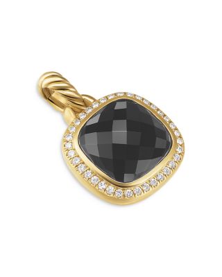 David Yurman Albion Pendant in 18K Yellow Gold with Black Onyx and Diamonds, 11mm