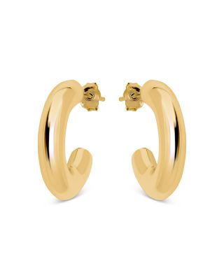 Aqua Polished Chunky Hoop Earrings - Exclusive