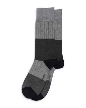 Calvin Klein Dropped Stitch Color Blocked Dress Crew Socks | Bloomingdale's
