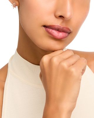 Diamond Starburst Drop Earrings in 14K Rose Gold, 0.24 tcw