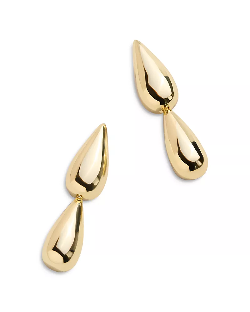 Baublebar Zoe Tear Shape Double Drop Earrings in Gold Tone