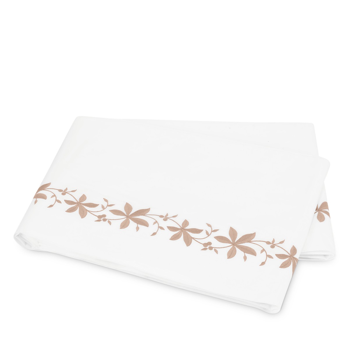 Matouk Callista Flat Sheet, Full Queen in Shell