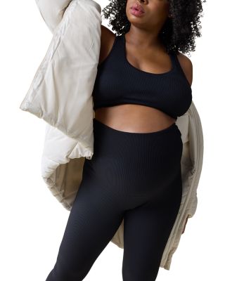 Hooded Longline Puffer Maternity Jacket