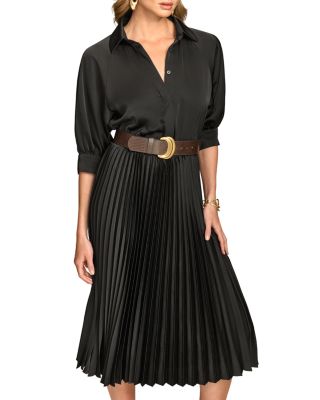 Donna Karan - Belted Pleat Skirt Dress