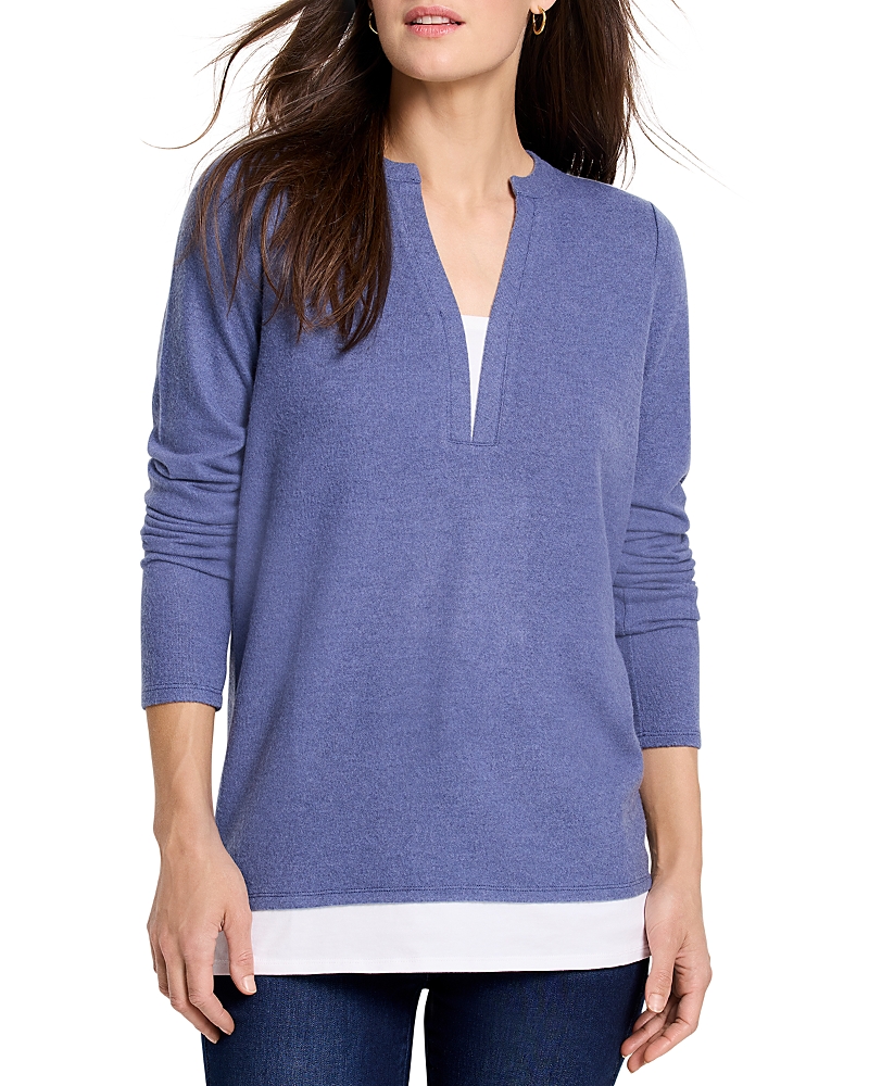 Nzt By Nic+Zoe Cozy Mixed Media Layered Top