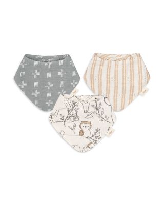 Ezra Woodland Muslin Bib Set, 3 Pack - Ages 0-36 Months