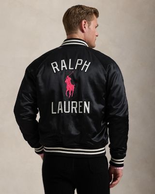 Unisex Satin Pink Pony Bomber Jacket