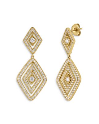 Roberto Coin 18K Yellow Gold Diamante Diamond Framed Orbital Drop Earrings