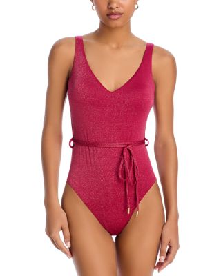 AQUA - Plunge One Piece Swimsuit - Exclusive