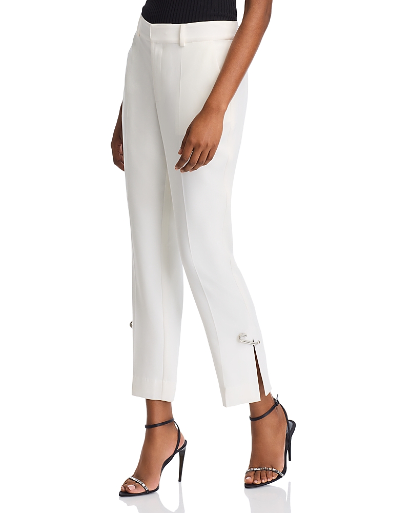Cinq À Sept Rhinestone Pin Cropped Kerry Pants In Ivory In Ivory
