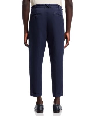 Pleated Cropped Chino Pants