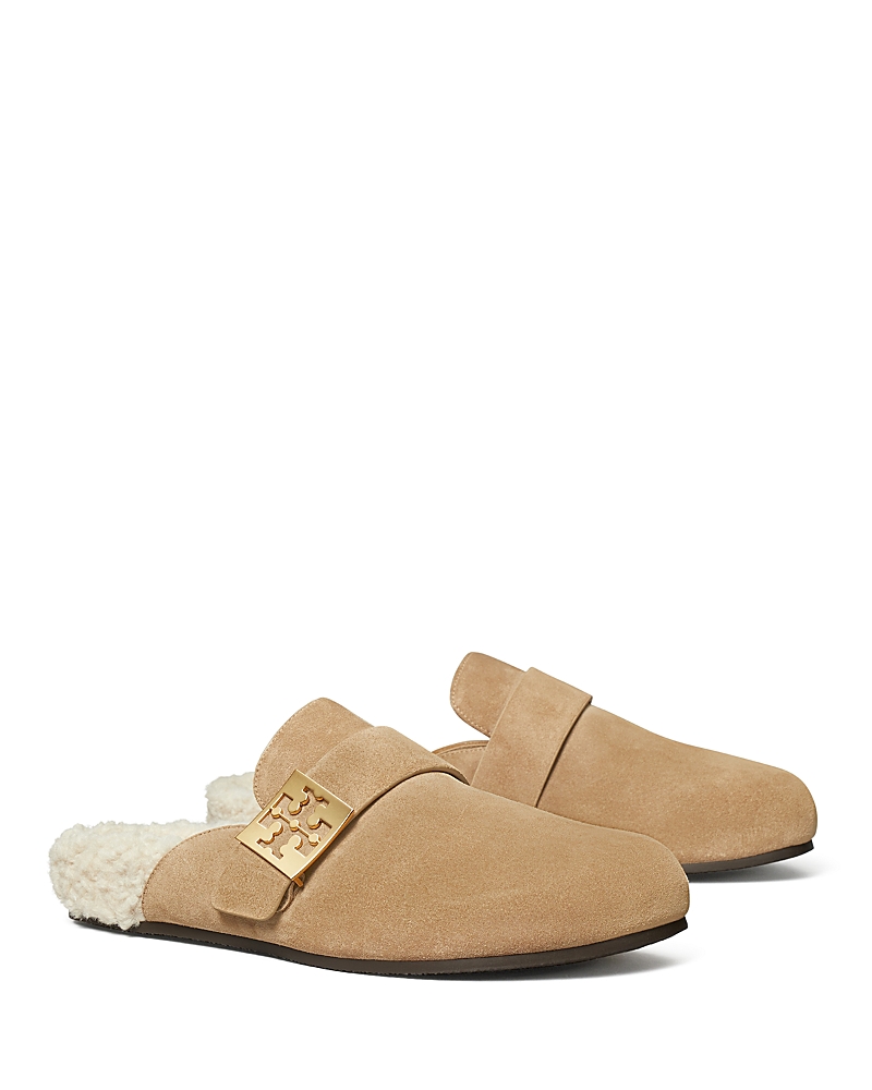 Tory Burch Mellow Faux Shearling Lined Mule In Brown