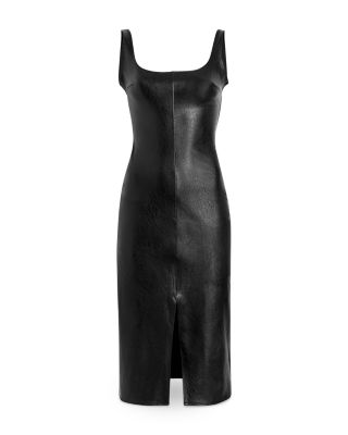 Faux Leather Midi Tank Dress