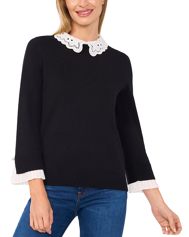 CeCe Eyelet Collar Sweater