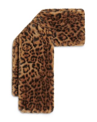 Apparis - Kai Leopard Print Faux Fur Scarf