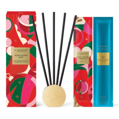 Glasshouse Fragrances - Scent Scene Duo - Night Before Christmas & Midnight in Milan Diffuser Set