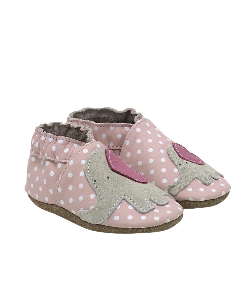 Robeez Girls' Little Peanut Soft Soles Shoe - Baby In Light/pastel Pink