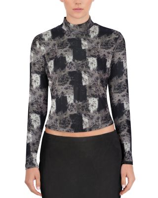 Point - Mesh Mock Neck Top
