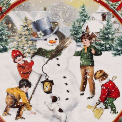 Toy&#39;s Fantasy Large Bowl: Building a Snowman