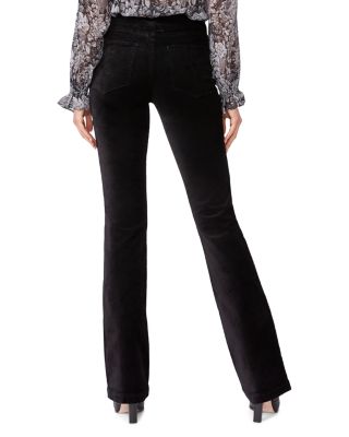 Manhattan High Rise Bootcut Velvet Jeans in Black Dye