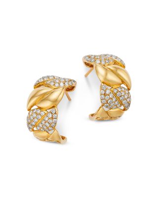 Bloomingdale's Fine Collection - Diamond Pave Hoop Earrings in 14K Yellow Gold, 1.40 tcw