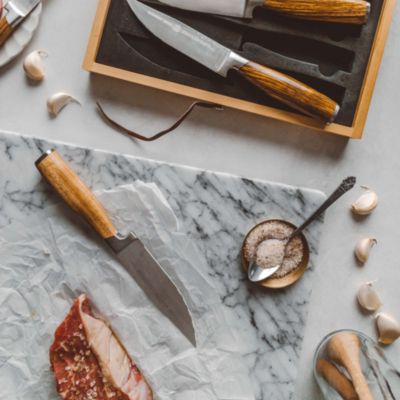 Cutlery Zebra Wood 4-Pc. Jumbo Steak Knife Set