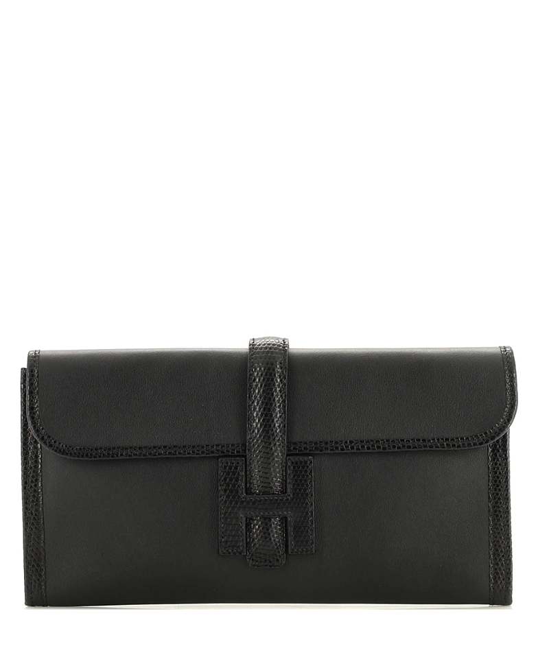 Pre-Owned Hermes 29 Jige Elan Clutch Swift with Lizard