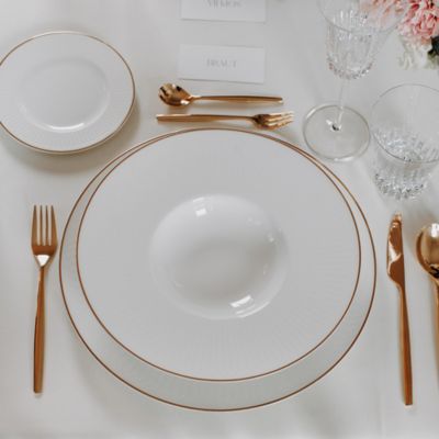 Chateau Septfontaines Gold Rim Dinner Bowl