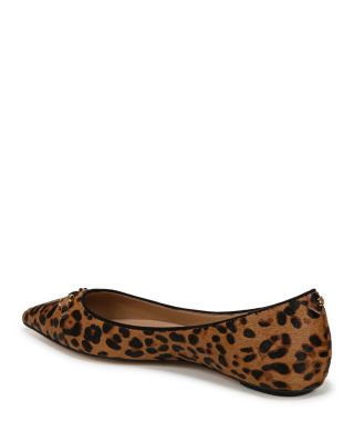 Women's Nori Pointed Toe Leopard Print Calf Hair Flats