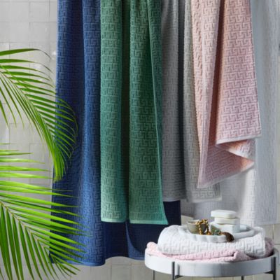 Athena Cotton Sculpted Greek Key Hand Towel