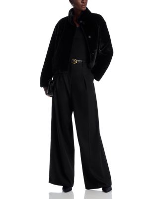 Faux Fur Snap Front Jacket