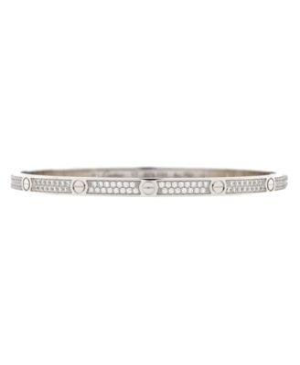 Pre-Owned Cartier - Small Love Bracelet 18K White Gold with Pave Diamonds