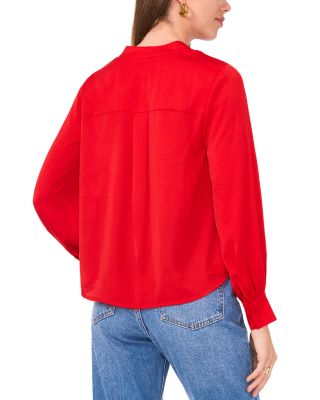 V Neck Button Up Blouse