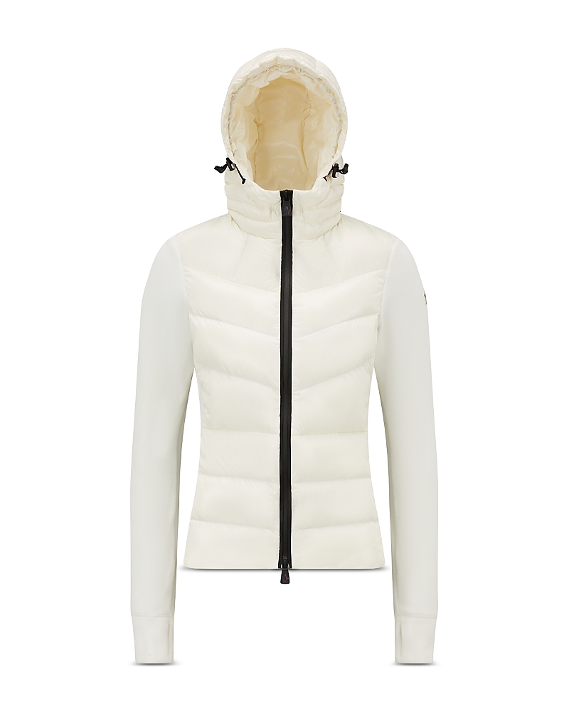 Moncler Quilted Down Front Cardigan In Natural