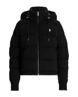 Ralph Lauren Ralph Lauren Cable Knit Hooded Down Coat | Bloomingdale