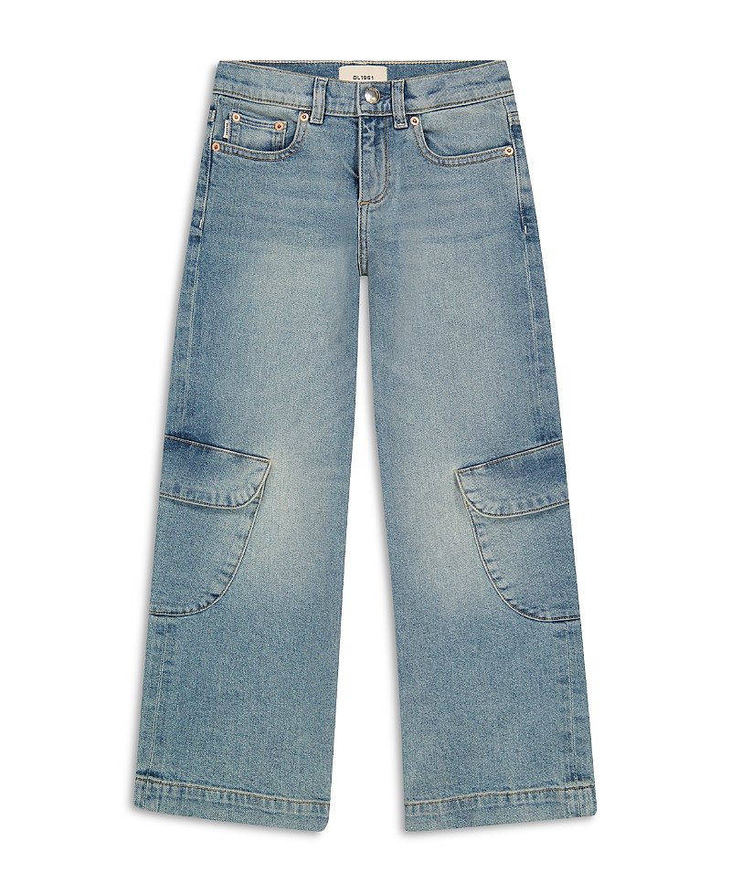 Dl1961 Girls' Nini Wide Leg Jeans In Aged Mid Cargo - Big Kid In Aged Mid Cargo