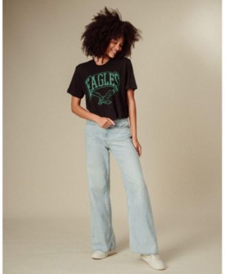 Women's NFL Philadelphia Eagles Blitz Mock Neck Crop Tee