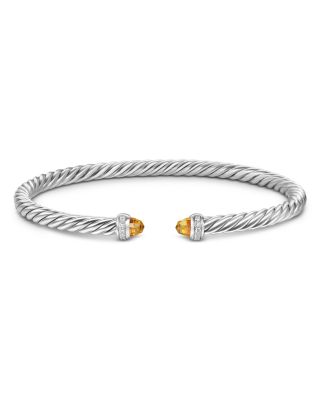 Cablespira Flex&reg; Bracelet in Sterling Silver with Diamonds, 4mm