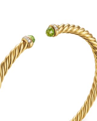 Cablespira Flex&reg; Bracelet in 18K Yellow Gold with Gemstones and Diamonds, 4mm
