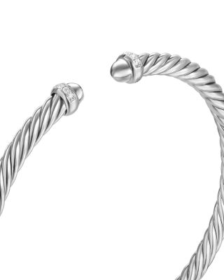 Cablespira Flex&reg; Bracelet in Sterling Silver with Diamonds, 4mm