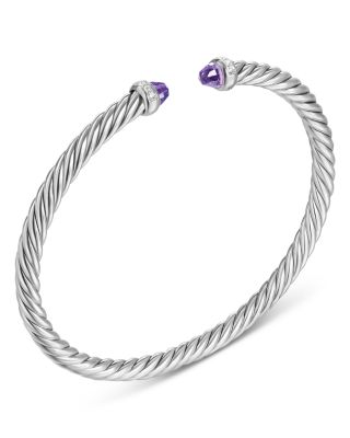 Cablespira Flex&reg; Bracelet in Sterling Silver with Diamonds, 4mm