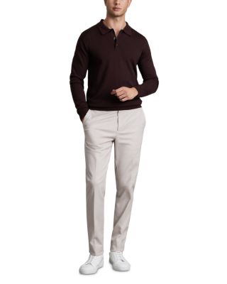 Trafford Merino Wool Regular Fit Long Sleeve Polo Shirt