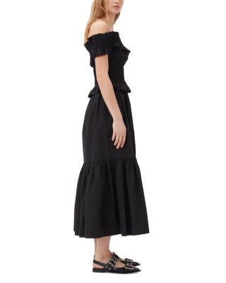 Cotton Poplin Maxi Flounce Skirt