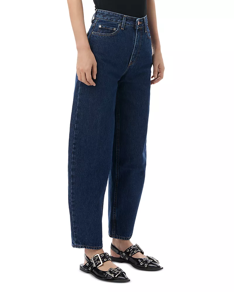 Ganni Stary Barrel Jeans in Dark Blue
