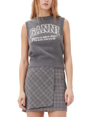 GANNI - Grey Graphic Vest