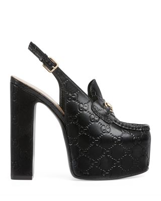 Women's Horsebit Platform Slingback Pumps