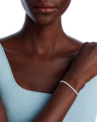 Certified Diamond Tennis Bracelet in 14K White Gold, 5.0 tcw